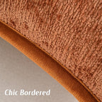 FUTEI Rust Chenille Throw Pillow Covers 12x20 Inch Set of 2,Soft Cozy Bound Edge Design Lumbar Pillow Cases,Home Decor for Couch Bed Living Room
