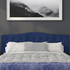 BizChair Tufted Upholstered King Size Headboard in Navy Fabric