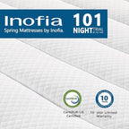 Inofia Queen Mattress, 12 Inch Hybrid Innerspring Double Mattress Cool Bed with Breathable Soft Knitted Fabric Cover, 101 Nights Trial