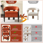 LOULENS Barrel Accent Chairs Set of 2, Vintage Chenille Upholstered Lounge Chair with Solid Wood Legs, Comfy Leisure Side Armchair for Living Room, Bedroom, Reading Nook, Corner, Orange