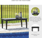 Signature Design by Ashley Hyland Wave Modern Weather Resistant HDPE Outdoor Coffee Table, Black