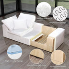 Oversize Cloud Modular Sectional Sofa,110.8" L Shape 3 Seaters with Chaise Down Filled Comfort Sofa Detachable Couch Cushion Covers for Living Room,White