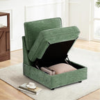 TEKAMON Middle Seat with Storage, Modular Sofa Couch, Green