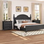 Farmhouse Black 3-Drawer Dresser for Bedroom - 31.5" Wide 3 Chest of Drawers Storage Organizer Cabinet as Nightstand or Bedside Dresser