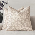 Foindtower Set of 2 Decorative Neutral Floral Throw Pillow Covers Accent Farmhouse Cushion Covers Boho Vintage Pillowcase for Couch Sofa Bedroom Living Room Home Decor,20×20 Inch,Ivory Beige