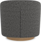Swivel Accent Chair, Upholstered Modern Barrel-Curved Arm Chair, Velvet Fabric Comfty Sofa Reading Chair with Solid Wood Base for Living Room, Bedroom, Club, Pebble Grey