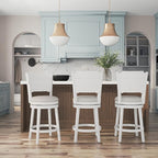 Hillsdale Clarion Wood Swivel Stool, Counter Height, Sea White