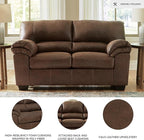 Signature Design by Ashley Bladen Faux Leather Loveseat, Brown