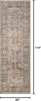 Loloi Amber Lewis Georgie Collection GER-06 Bordeaux/Antique 2'-6" x 9'-6", .19" Pile Height, Runner Rug