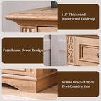 Dresser for Bedroom with 6 Drawers, 48" Tall Natural Dresser for Storage and Organization, Farmhouse Chest of Drawers for Living Room, Closet, Hallway