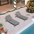 PURPLE LEAF Patio Oversized Chaise Lounge Rattan Chair Set of 2 Outdoor Pool Adjustable Recliner Wicker Chairs for Outside Woven Furniture Tanning Poolside Lounger Granite Gray