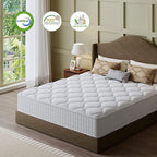 [New Version]Twin Mattress 14 Inch Hybrid Mattress Queen Size, Cooling-Gel Memory Foam & Pocket Springs, Firm Support for Back Pain Relief, Motion Isolation, CertiPUR-US Certified, Bed in a Box