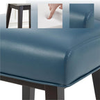 CHITA 26 Inch Counter Height Swivel Bar Stool, FSC Certified Modern Upholstered Faux Leather Swivel Barstool Chair with Back, Blue
