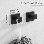 16 in Matte Black Bathroom Accessories Set, Bath Towel Bar Set, Stainless Steel Bathroom Hardware Set, Towel Racks for Bathroom Wall Mounted 5 Pcs （Black）