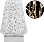 Alpine Corporation LGB104M-WT 10" Tall Tabletop Lamp with Chain Style Filament LED Lights