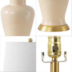 JONATHAN Y JYL4026D Julian 29" Traditional Classic Ceramic Urn LED Table Lamp, Almond for Bedroom, Living Room, Kitchen, Home Office, Kids Room