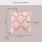 kate spade new york Spade Floral Decorative Pillow, 20" x 20" Throw Pillow for Bed or Sofa, Textured Cotton and Polyester Blend Cover, Pink