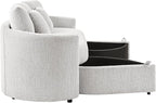Studio Living® Beckett 92" Storage Sofa, Modern Farmhouse, Pocket Coil Comfort, Easy Assembly, Chenille Fabric, Ivory