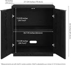 Henn&Hart 28" Fluted Wooden Accent Cabinet, Modern Ribbed Sideboard Buffet Cabinet with 2 Doors and an Adjustable Shelf for Living Room, Dining Room, Bedroom or Entryway, Black Grain