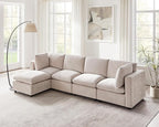VANOMi Modular Sectional Sofa, Convertible Couch Modular Sofa Without Ottoman, Sectional Sofas for Living Room Small Apartments