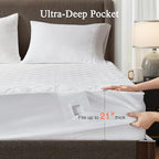 Beautyrest Cotton Heated Mattress Pad - Bed Warmer with 20 Heat Settings Controller, Auto Shut Off Timer, All Around Elastic Deep Pocket, UL Certified, Machine Washable, White Twin