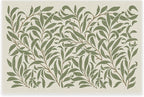 RUGGABLE x Morris & Co Washable Area Rug– Pure Willow Boughs Green 2x3, Stain-Resistant, Non-Slip –Small Machine Washable Rugs for Living Room, Bedroom, Hallway, Entryway & Bathroom–with Standard Pad