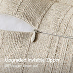 a moment Linen Pillow Covers Set of 2,Boho Farmhouse Throw Pillowcases Neutral Textured Decorative Covers for Couch Sofa, Soft Linen Blend Accent Case Cushion Living Room Home Decor 22"x22"Khaki