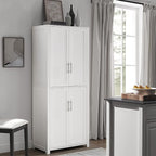 Crosley Furniture Savannah Tall Pantry Storage Cabinet with Shelves, Kitchen, Dining, or Laundry Room, White