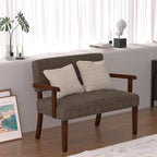 Accent Chair 2 Seat, Arm Chairs with Soft Seat and Armrests for Living Room, Love seat for Dining, Reading, and Waiting Rooms (Brown)
