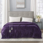 Beautyrest Heated Electric Blanket for Cold Weather, Fast Heating Heated Blanket, Auto Shut Off, Virtually Zero EMF, Multi Heat Setting, UL Certified, Purple King (90 inx100 in)