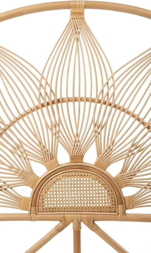 Kouboo Sunflower Rattan California King Headboard Bedroom Bedroom Furniture Headboard California King Size Tropical Decor Bohemian Decor Natural