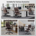 Big and Tall Office Chair, 600lbs Heavy Duty Desk Chair with 5D Arms, Adjustable Lumbar Support & Height, Tilt Function, PU Leather High Back Ergonomic Executive Computer Chair with 3'' Silent Casters