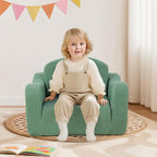 Comfy Toddler Chair & Kids, 2-in-1 Soft Couch Fold Out for Kids, Toddler Chairs Comfy 1-3 Years Old, Convertible Plush Sofa to Lounger for Girls and Boys, Green