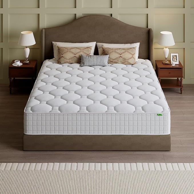 Queen Mattress, 14 Inch Hybrid Memory Foam Mattress in a Box, Cooling Gel for Pressure Relief & Back Pain Support, CertiPUR-US Certified, Medium Firm Bed, Fiberglass Free, Breathable Comfort Sleep