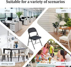 6 Pack Black Folding Chairs with Padded Cushion and Back, Foldable Indoor Outdoor Chairs with 330-LBS Capacity, Portable Heavy Duty Metal Frame Commercial Seat for Kitchen, Party, Events, Wedding