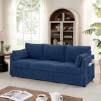 Sofa Set for Living Room Corduroy Couch Sets 3 Seater and Single Chair, Sofas for Apartment and Small Spaces (Blue, Sofa Set)