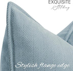 ZWJD Blue Pillow Covers 26x26 Set of 2 Chenille Pillow Covers with Elegant Design Soft and Luxurious Decorative Throw Pillows for Couch, Bed, and Home Decor,Light Blue