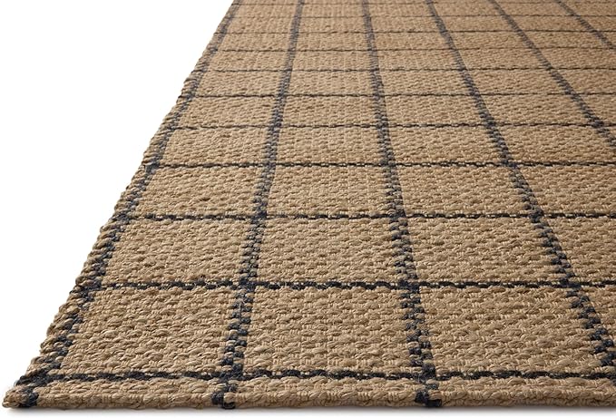 Loloi Chris Loves Julia Fletcher Collection FLE-01 Natural/Black 3'-6" x 5'-6", .37" Pile Height, Accent Rug