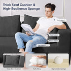 KINGYES 107'' Modular Sectional Sofa, L Shaped Cloud Couch for Living Room, Modern Boneless Sofa with Chaise for Bedroom, Gray