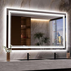48x28 Inch LED Bathroom Mirror with Lights, Backlit and Front Lighted Bathroom Mirrors for Wall, Anti-Fog Dimmable, Memory, Shatterproof, LED Vanity Mirror for Bathroom