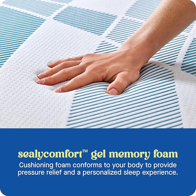 Sealy Dreamlife 10” Hybrid Mattress-in-a-Box, Twin, SealyComfort Gel Memory Foam, SealyResponsive Encased Coils, Surface-Guard Technology