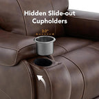 CHITA Large Power Zero Gravity Recliner Chair, Genuine Leather Recliner Chair for Adults with Adjustable Power Headrest and Hidden Slide-Out Cupholders, USB and Type-C Ports, Dark Brown