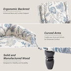 Accent Chair, Upholstered High Back Floral Armchair with Nailhead Trim & Wood Legs, Comfy Wingback Reading Single Sofa Chair for Small Spaces, Living Room, Bedroom