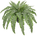 Artificial Fern Plants in Pot 34.6" Large Artificial Boston Fern 39 Leaves for Outdoors & Indoor Faux Potted Plant Fake Ferns Bush Plant for Patio Garden Farmhouse Porch Home Decor Dusty Green