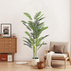 Christopher Knight Home Alene Set of 2 78.5''H Artificial Tree Indoor, Artificial Palm Tree with Nursery Pot, Tropical Style Faux Tree with Black Plastic Pot, Artificial Plant for Home Decor, Green