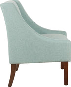 Homepop Home Decor | Upholstered Classic Swoop Arm Accent Chair | Accent Chairs for Living Room & Bedroom | Decorative Home Furniture, Aqua