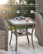 Patio Furniture-All Weather Wicker Patio Conversation Sets with Swivel Patio Chairs High Back Outdoor Couch with Swivel Rocking Chairs Outdoor Furniture for Deck Lawn Porch Balcony Poolside-Grey/Grey
