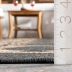 nuLOOM 4' x 6' Outdoor Tribal Geometric Area Rug, Stain Resistant, Weather Resistant, High Traffic, Patio, Balcony, Outside, Ranya Dark Grey