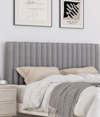 Upholstered Headboard for Queen Size, Adjustable Height Channel Tufted Headboard with Sturdy Wood Legs for Bedroom, Modern Style, No Box Spring Needed, Grey