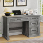 Vabches Farmhouse 47" Executive Desk, Computer Desk with Drawers and File Drawer, Workstation Computer Desk with Charging Station for Home Office,Study,Grey.